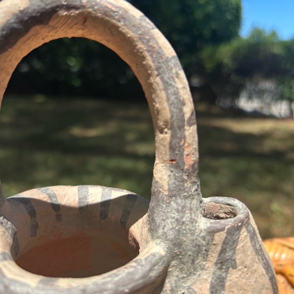 Handcrafted Clay Pot with Handle - Picture 6 of 7